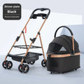 3-in-1 Folding Pet Stroller - Detachable Carrier with Easy Lock Canopy for Small to Medium Dogs and Cats (Up to 30lbs)