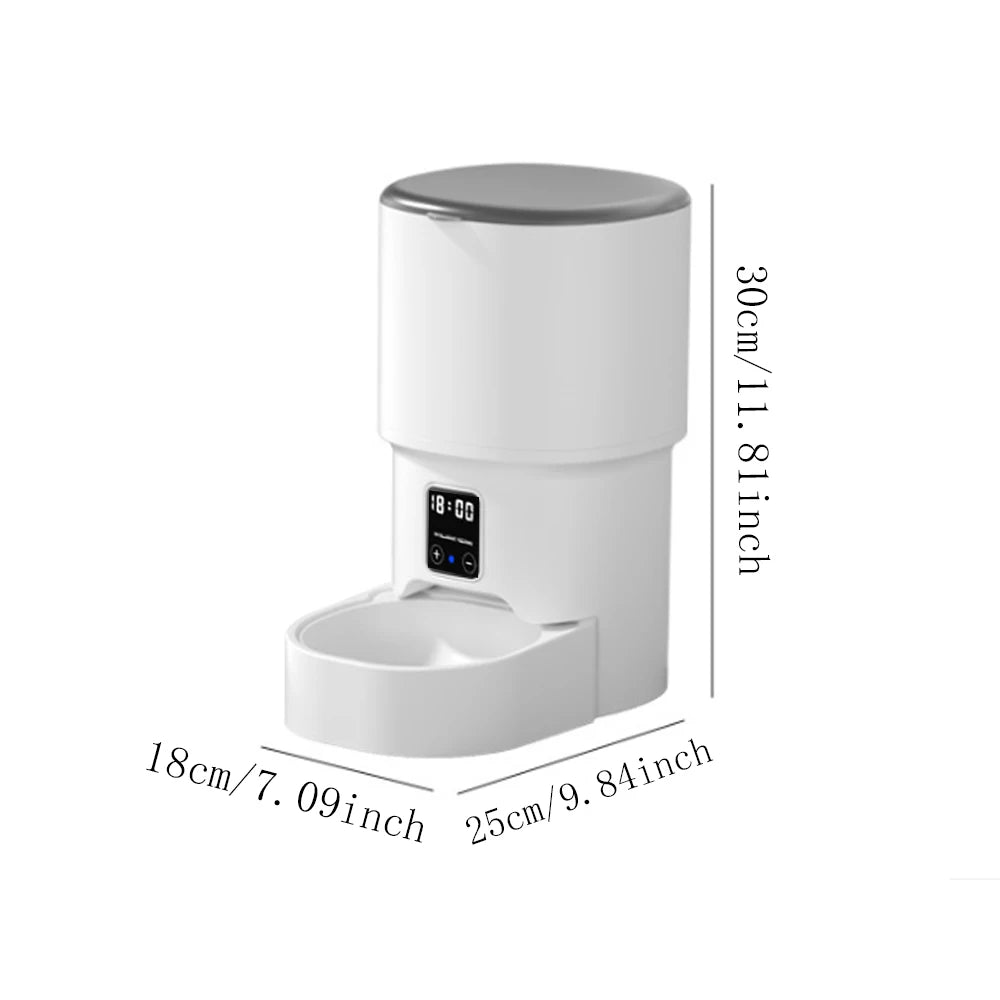 4L WiFi Automatic Cat Feeder - Intelligent Smart Pet Food Dispenser with App Control and LCD Display for Dogs and Cats