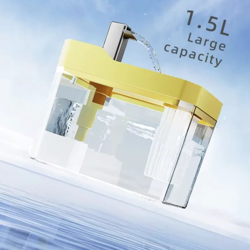 USB Cat Water Fountain - Transparent Automatic Recirculating Dispenser with Auto Filter and Anti-Dry Burning Protection