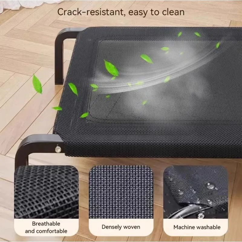 Elevated Dog Bed for Outdoor and Indoor Use – Moisture-Proof Raised Pet Cot with Non-Slip Feet – Durable Portable Bed for Large Dogs and Cats