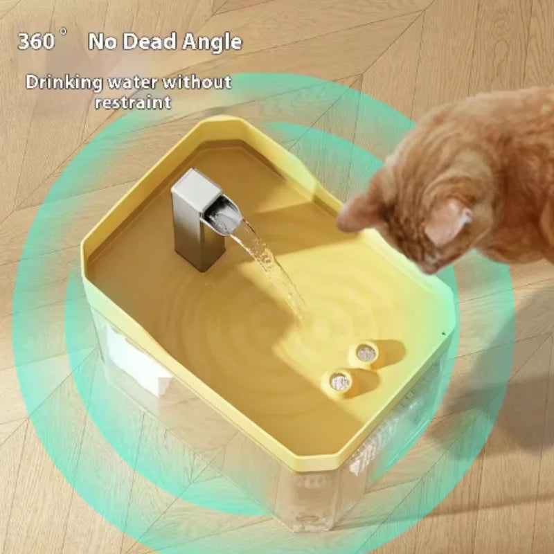 USB Cat Water Fountain - Transparent Automatic Recirculating Dispenser with Auto Filter and Anti-Dry Burning Protection