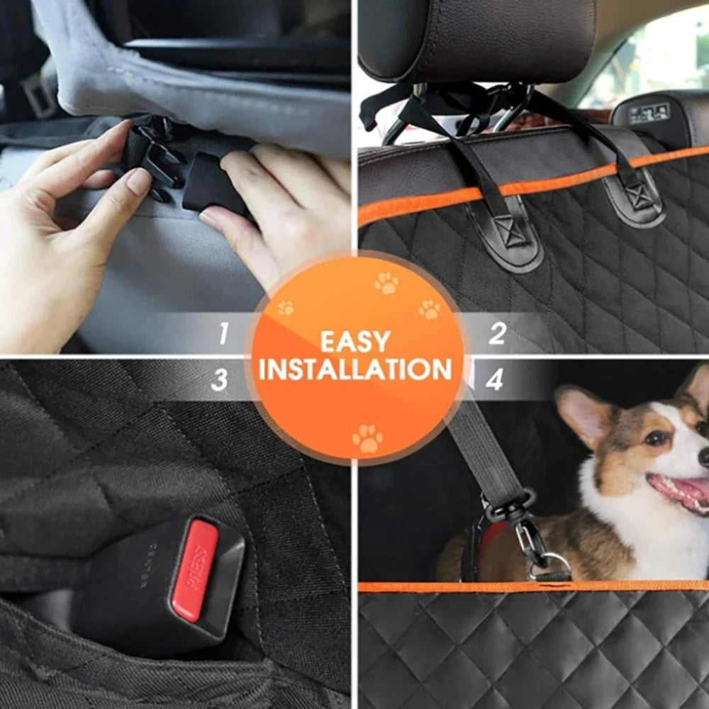 Waterproof Dog Car Seat Cover for Small Dogs – Durable Scratch-Resistant Hammock with Zipper, Non-Slip, Easy-Clean Polyester Protection for Car Interiors