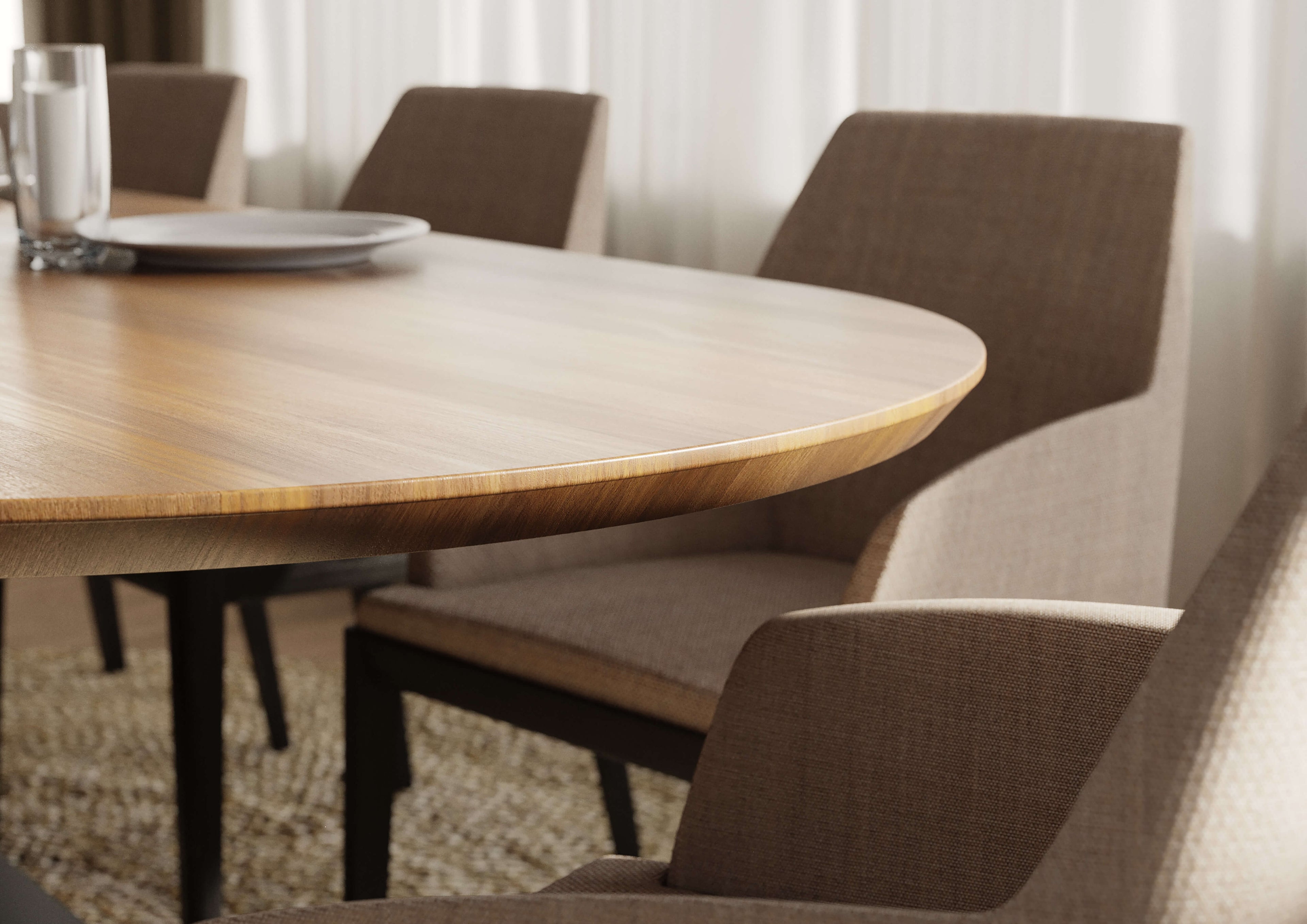 Oak Racetrack Dining Table