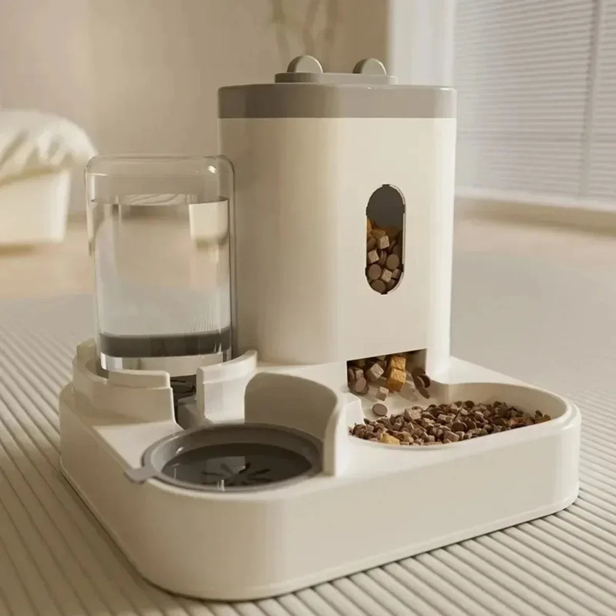 Automatic Pet Feeder and Water Fountain - Large Capacity Food Storage Dispenser and Bowl for Dogs and Cats