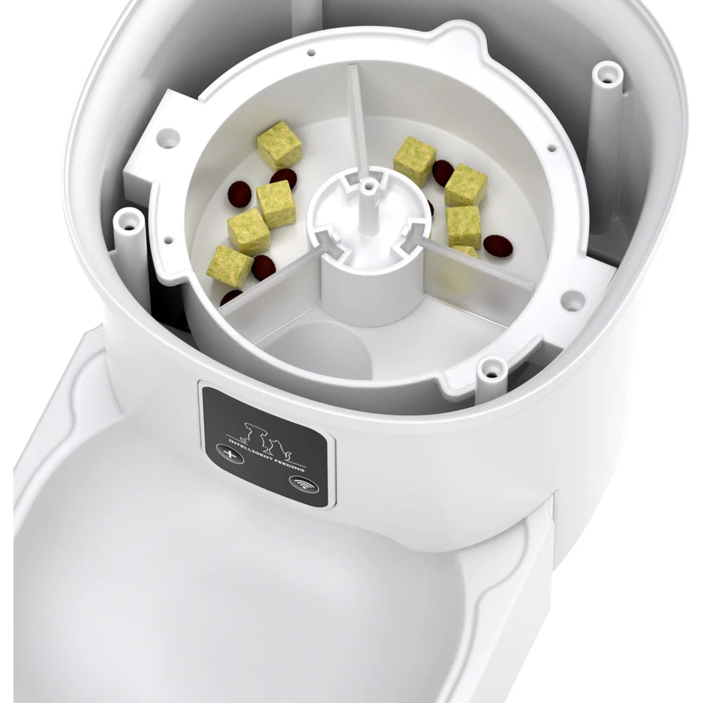 4L WiFi Automatic Cat Feeder - Intelligent Smart Pet Food Dispenser with App Control and LCD Display for Dogs and Cats