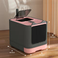 Fully Enclosed Cat Litter Box with UV Disinfecting and Deodorizing Light – Large Covered Litter Pan with In/Out Door Control