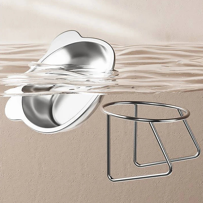 Tilted Stainless Steel Cat Bowl with Elevated Metal Stand - Ergonomic Food and Water Dish for Cats, Kittens, and Puppies