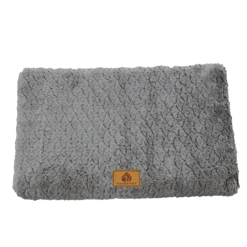 Foam Orthopedic Dog Bed – Waterproof Pet Crate Mat with Removable Washable Faux Fur Cover and Anti-Slip Bottom