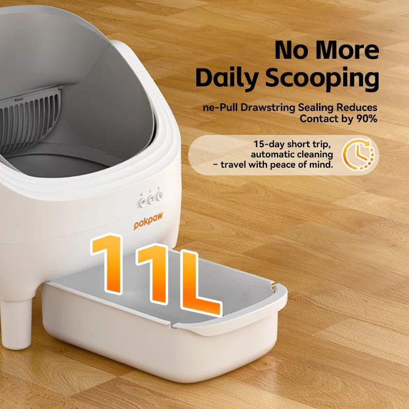 Automatic Self-Cleaning Litter Box for Cats - 76L Large Smart Cat Toilet Open Sandbox for Pet Supplies