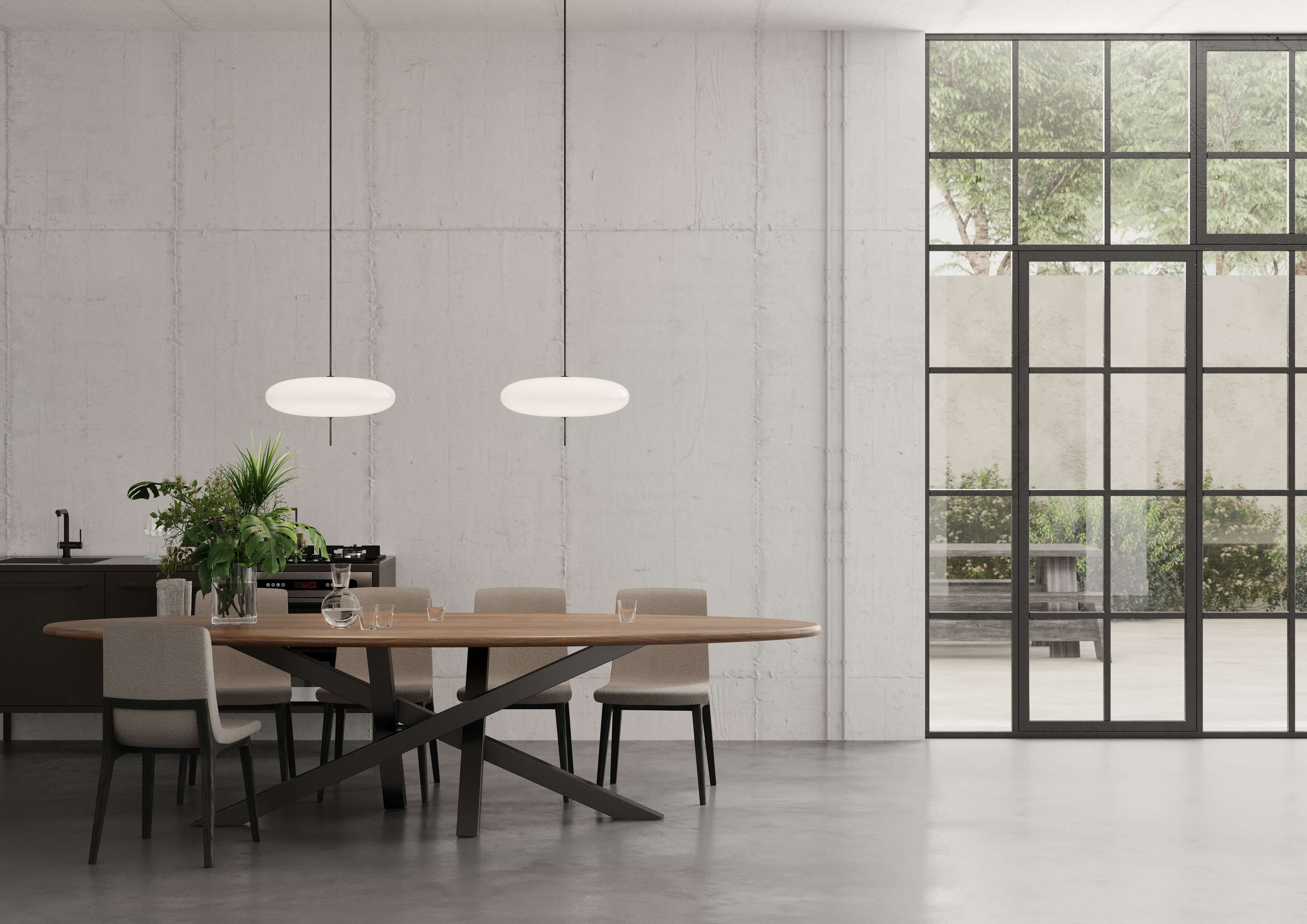 Walnut Ellipse Dining Table