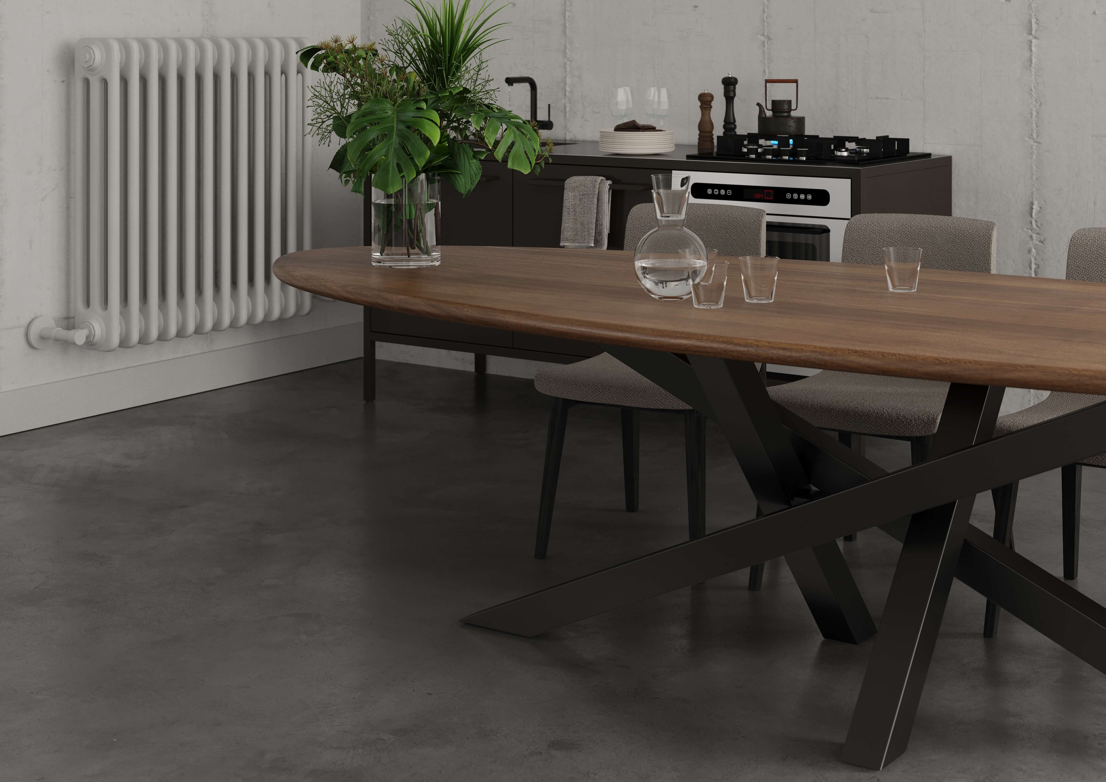 Walnut Ellipse Dining Table