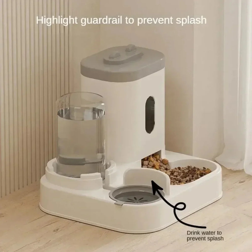 Automatic Pet Feeder and Water Fountain - Large Capacity Food Storage Dispenser and Bowl for Dogs and Cats