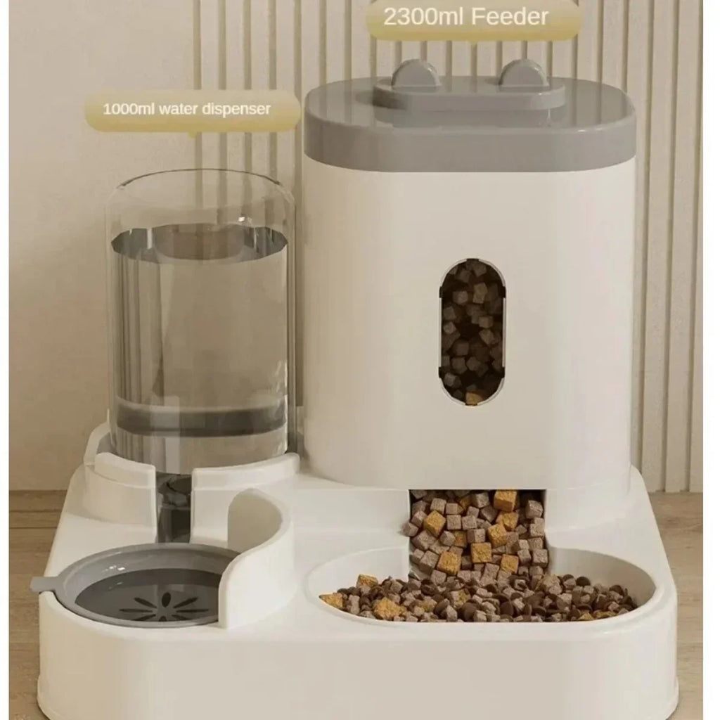 Automatic Pet Feeder and Water Fountain - Large Capacity Food Storage Dispenser and Bowl for Dogs and Cats