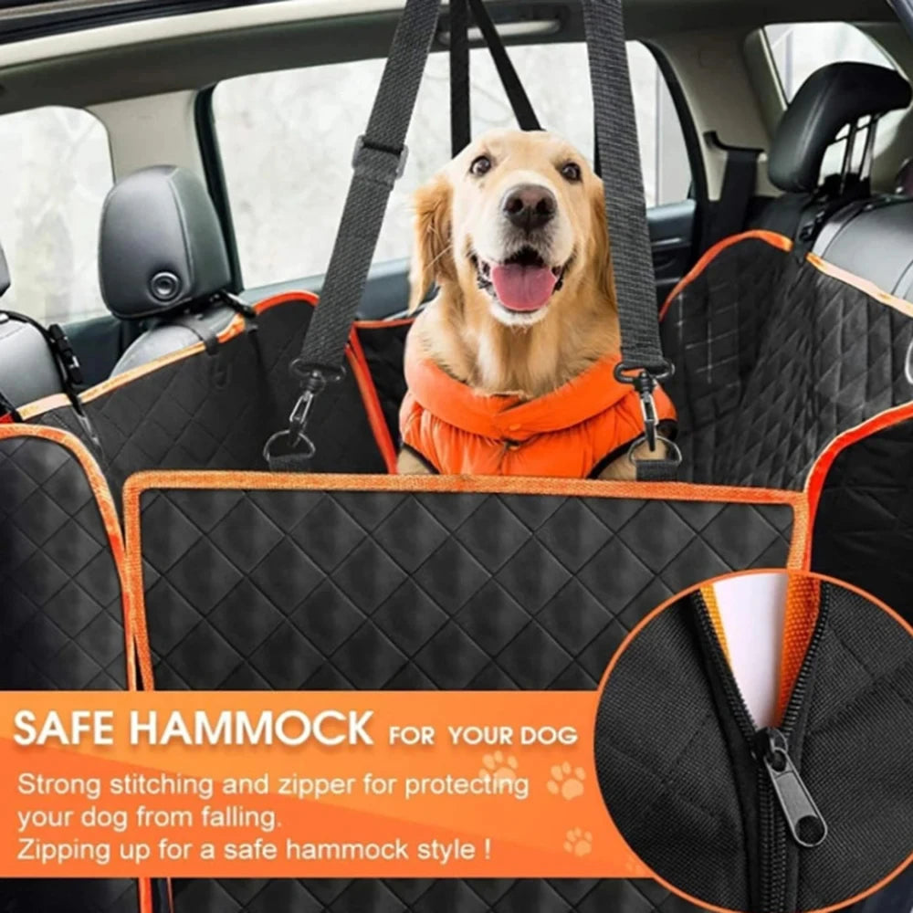Waterproof Dog Car Seat Cover for Small Dogs – Durable Scratch-Resistant Hammock with Zipper, Non-Slip, Easy-Clean Polyester Protection for Car Interiors