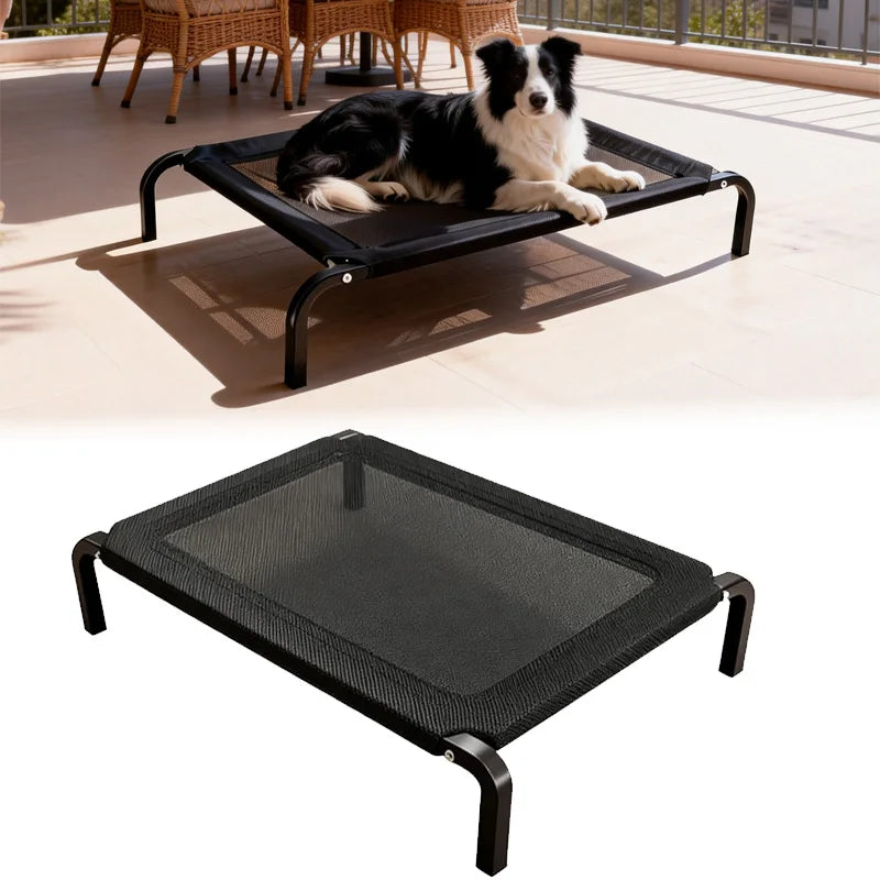 Elevated Dog Bed for Outdoor and Indoor Use – Moisture-Proof Raised Pet Cot with Non-Slip Feet – Durable Portable Bed for Large Dogs and Cats