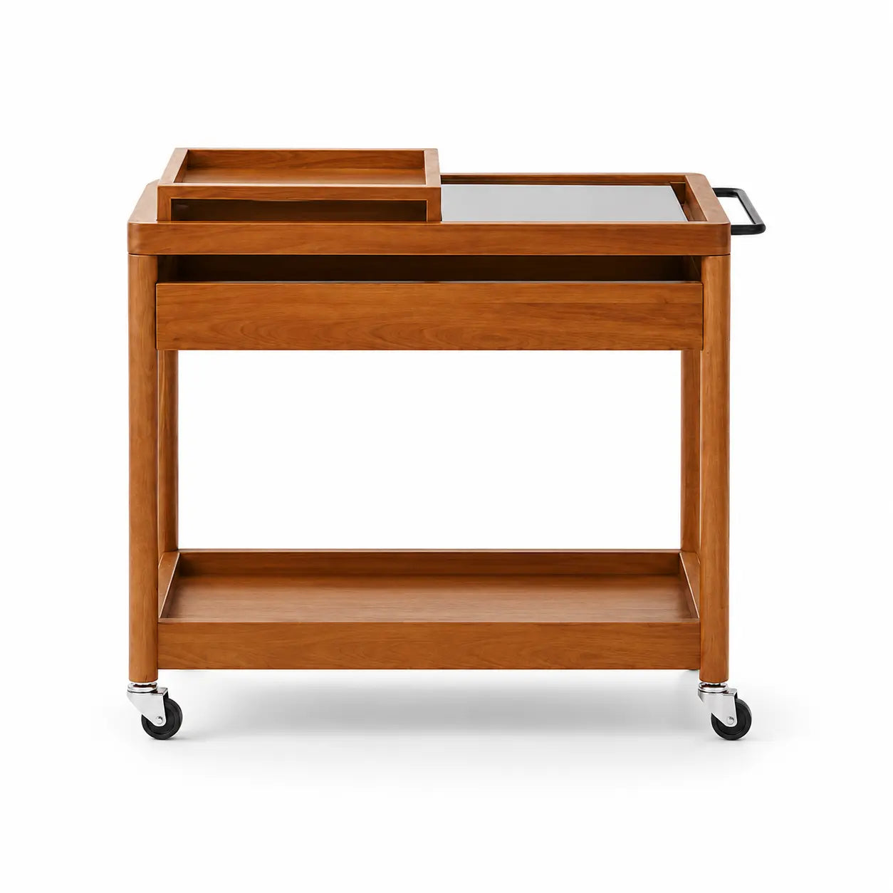 Taro Wood Rolling Serving Cart