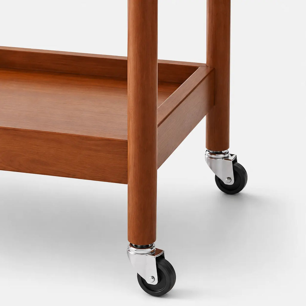 Taro Wood Rolling Serving Cart