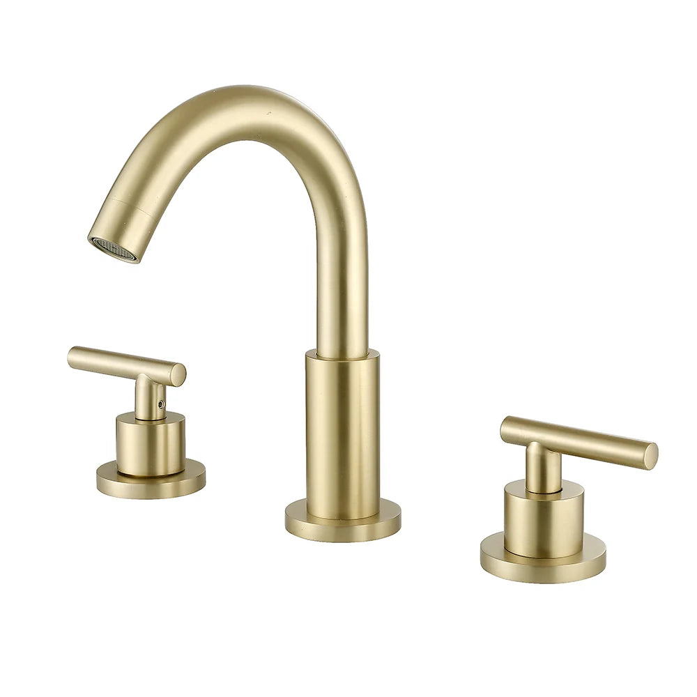 Modern Three Hole Double-handle Bathroom Basin Faucet