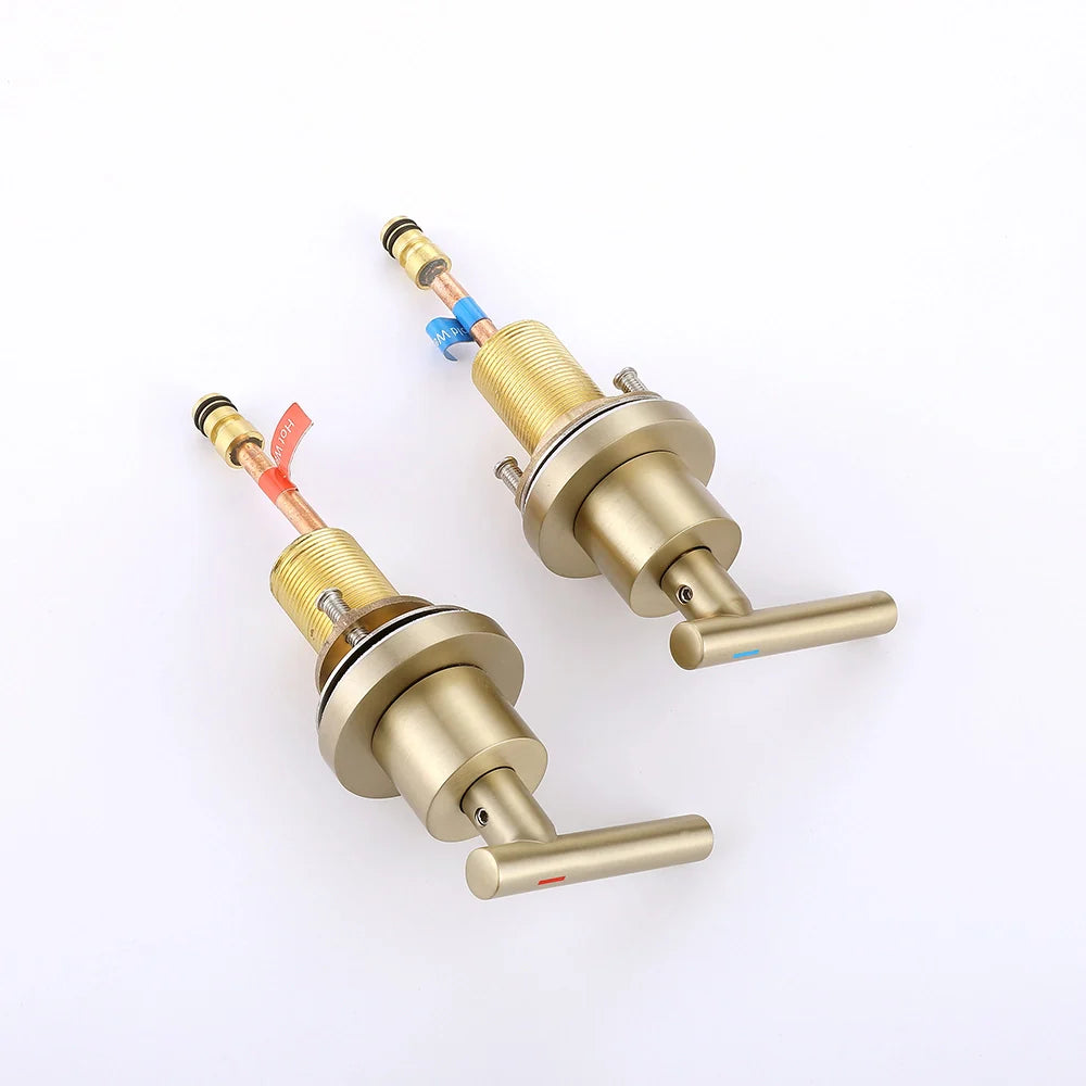 Modern Three Hole Double-handle Bathroom Basin Faucet