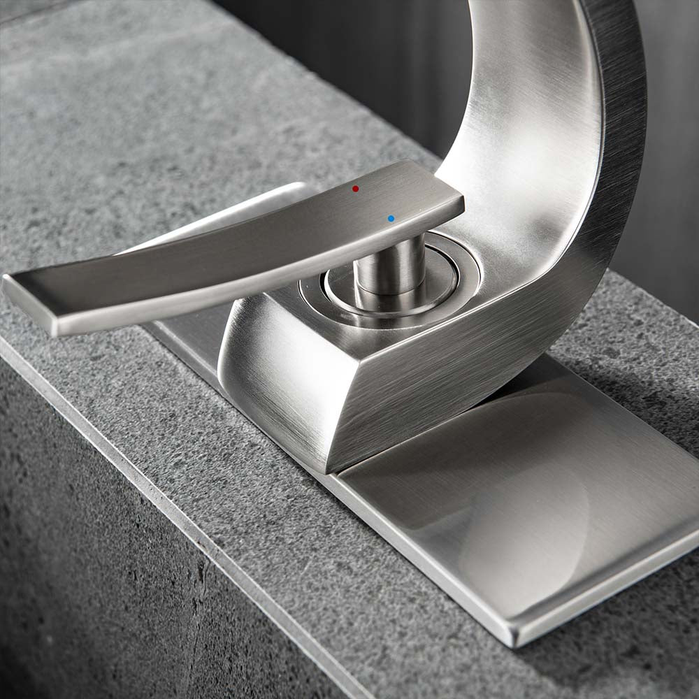 Effortless Elegance: Single Hole Bathroom Sink Faucet with 6-inch Deck Plate