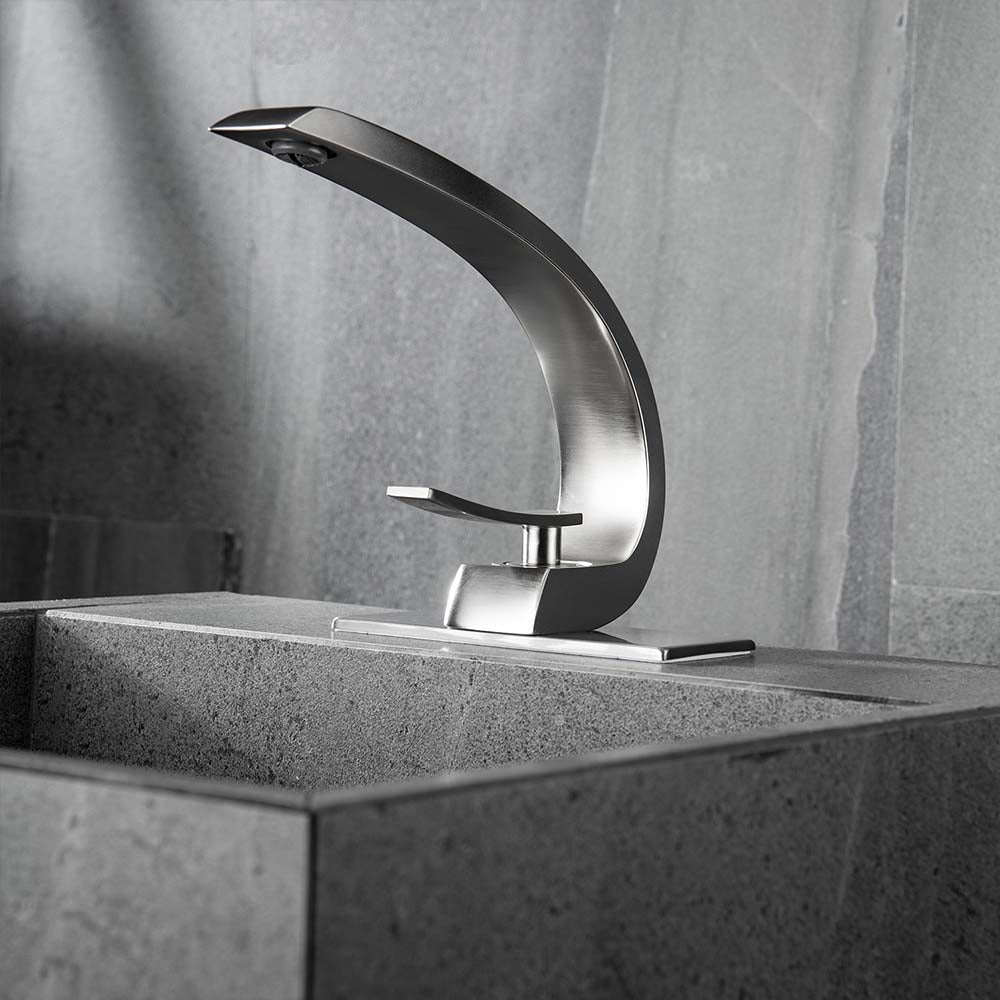 Effortless Elegance: Single Hole Bathroom Sink Faucet with 6-inch Deck Plate