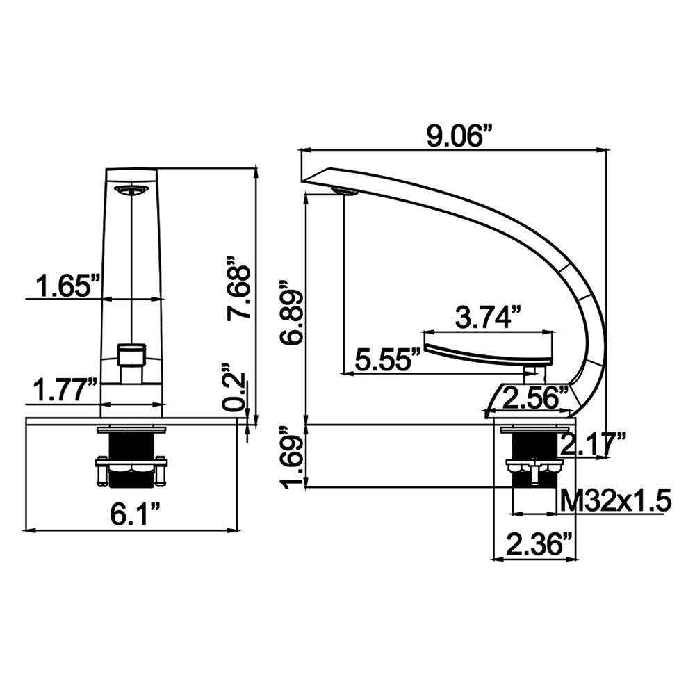 Effortless Elegance: Single Hole Bathroom Sink Faucet with 6-inch Deck Plate