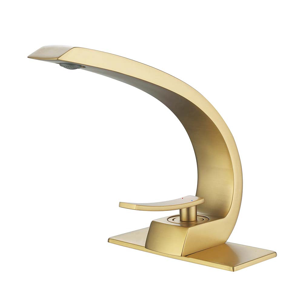Effortless Elegance: Single Hole Bathroom Sink Faucet with 6-inch Deck Plate