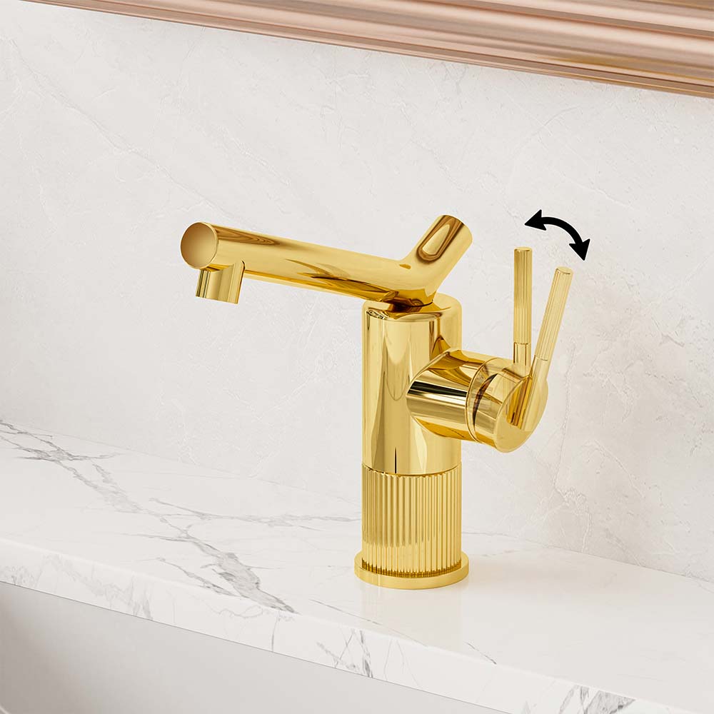 Modern Brass Bathroom Faucet With Sleek Single Handle Design