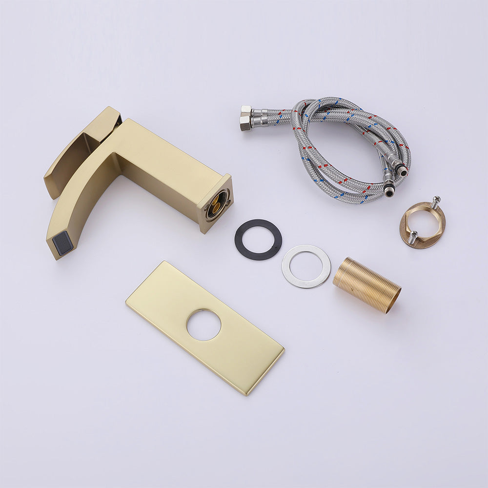 Modland Deck Mounted Single Hole Bathroom Gold Faucet