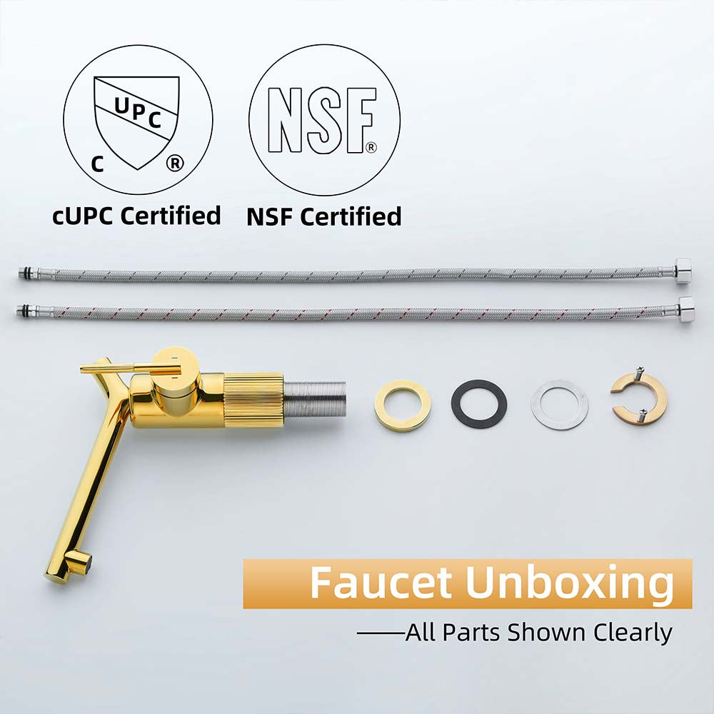 Modern Brass Bathroom Faucet With Sleek Single Handle Design
