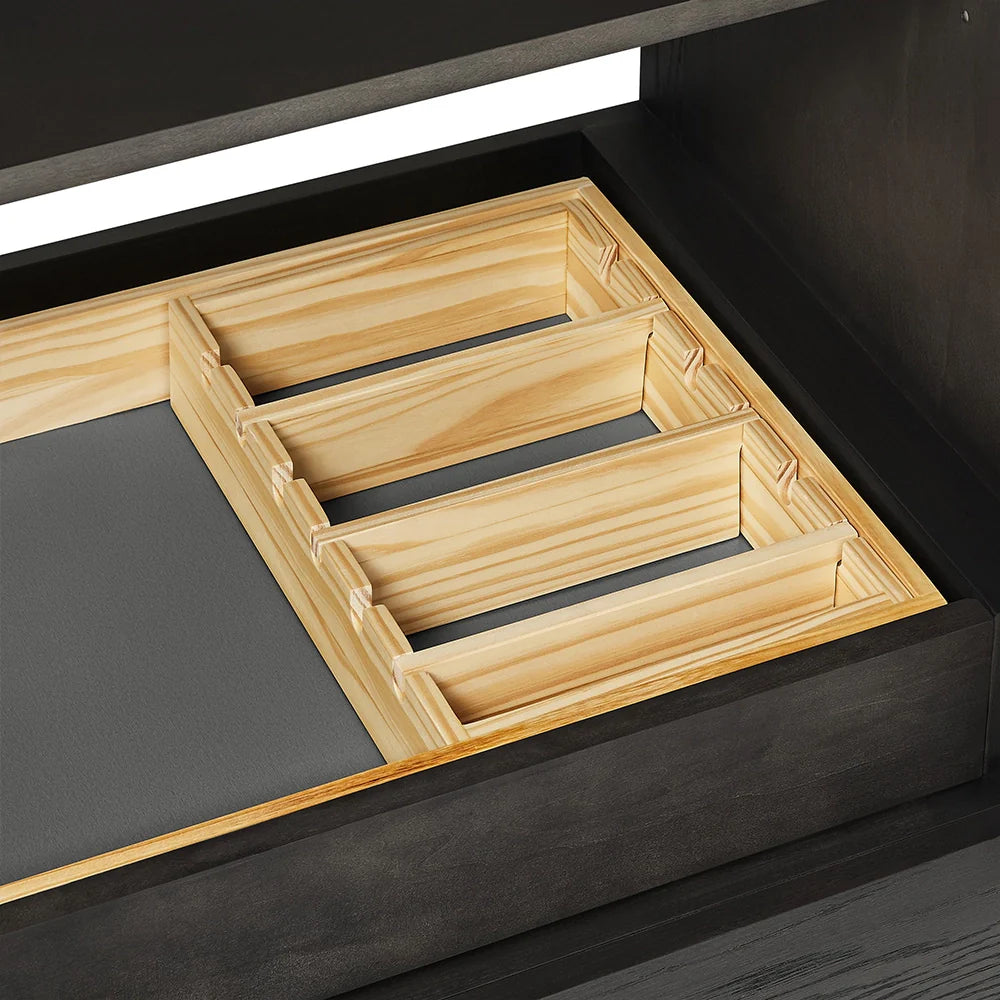36 Inch Single Sink Bathroom Vanity with White Wide Louvered Doors & Quartz Top