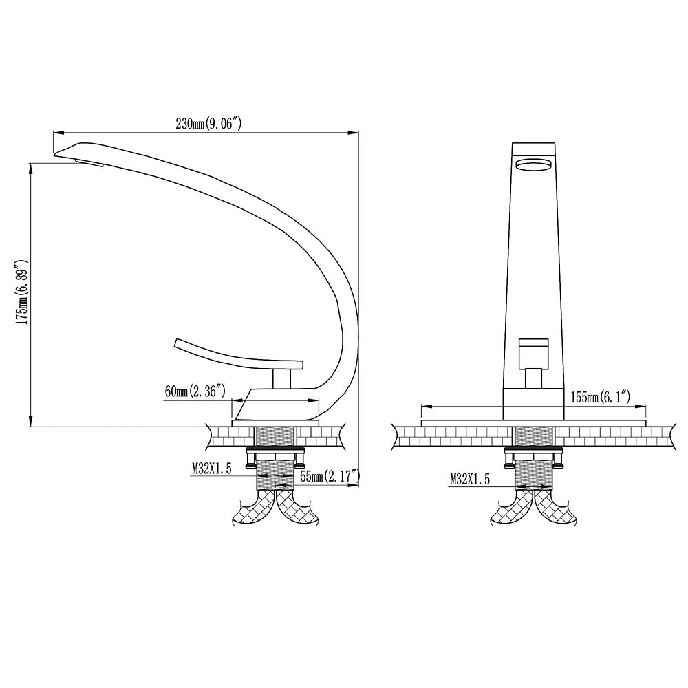 Effortless Elegance: Single Hole Bathroom Sink Faucet with 6-inch Deck Plate