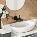 Modern Wall Mounted Single Handle Sink Faucet With Black & Rose Golden