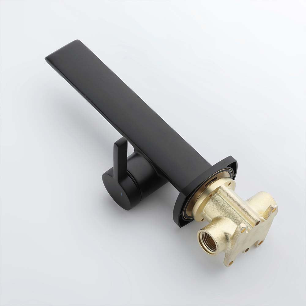 Modern Wall Mounted Single Handle Sink Faucet With Black & Rose Golden