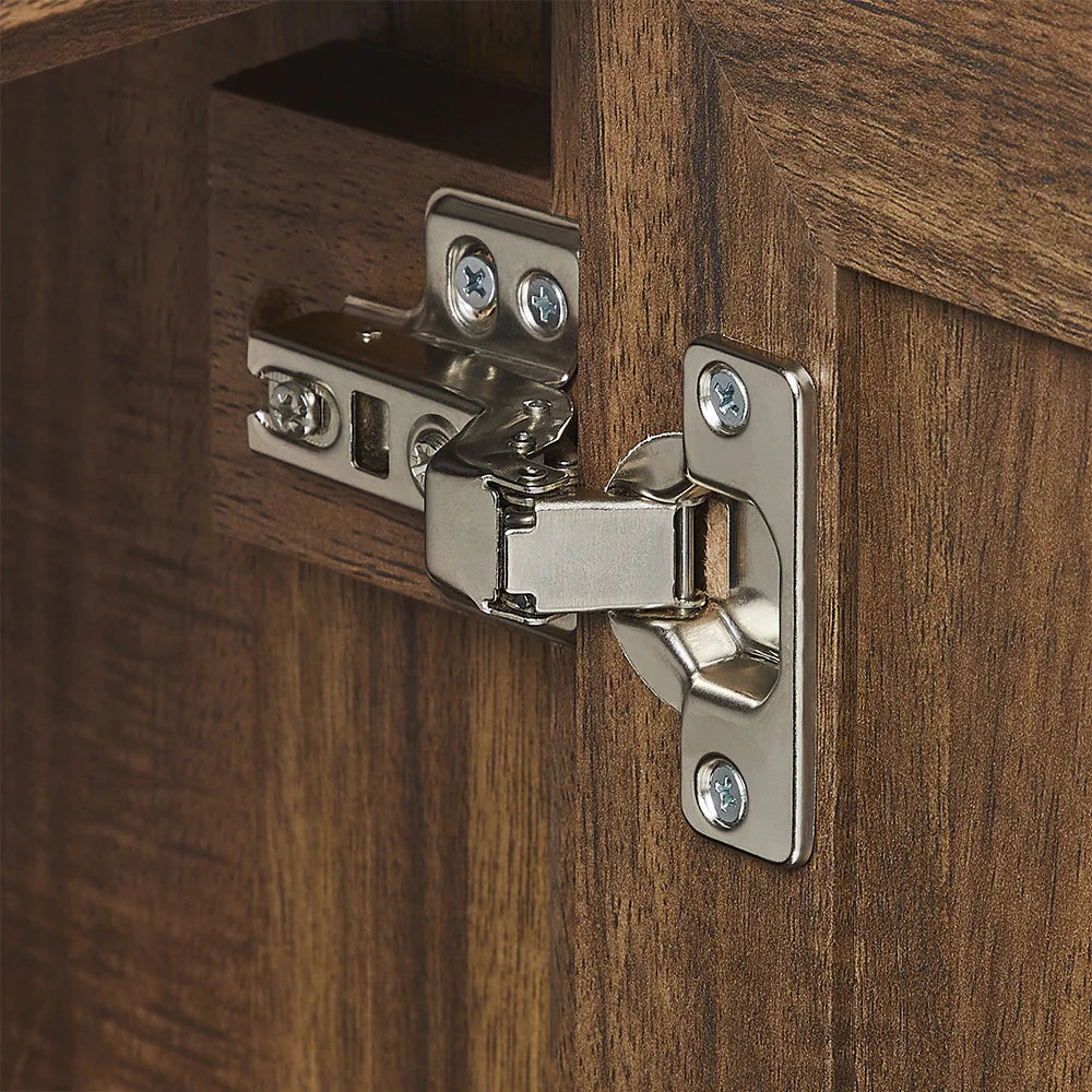 30 Inch Walnut Finish Fully Assembled Bathroom Vanity With Reeded Texture