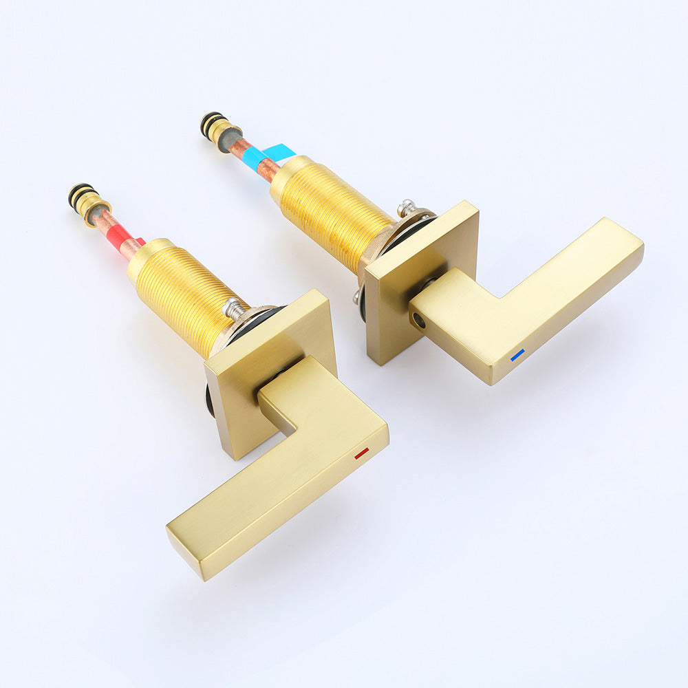 Widespread Dual Handle Deck Mount Bathroom Faucet
