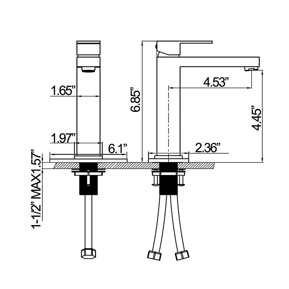 Simplicity and Versatility: Single Hole Bathroom Sink Faucet with 6" Deck Plate