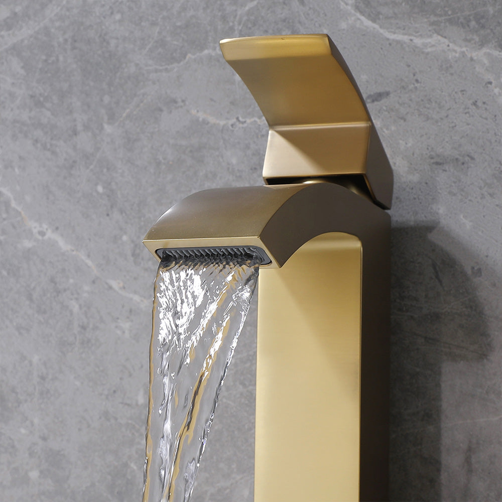 Modland Deck Mounted Single Hole Bathroom Gold Faucet
