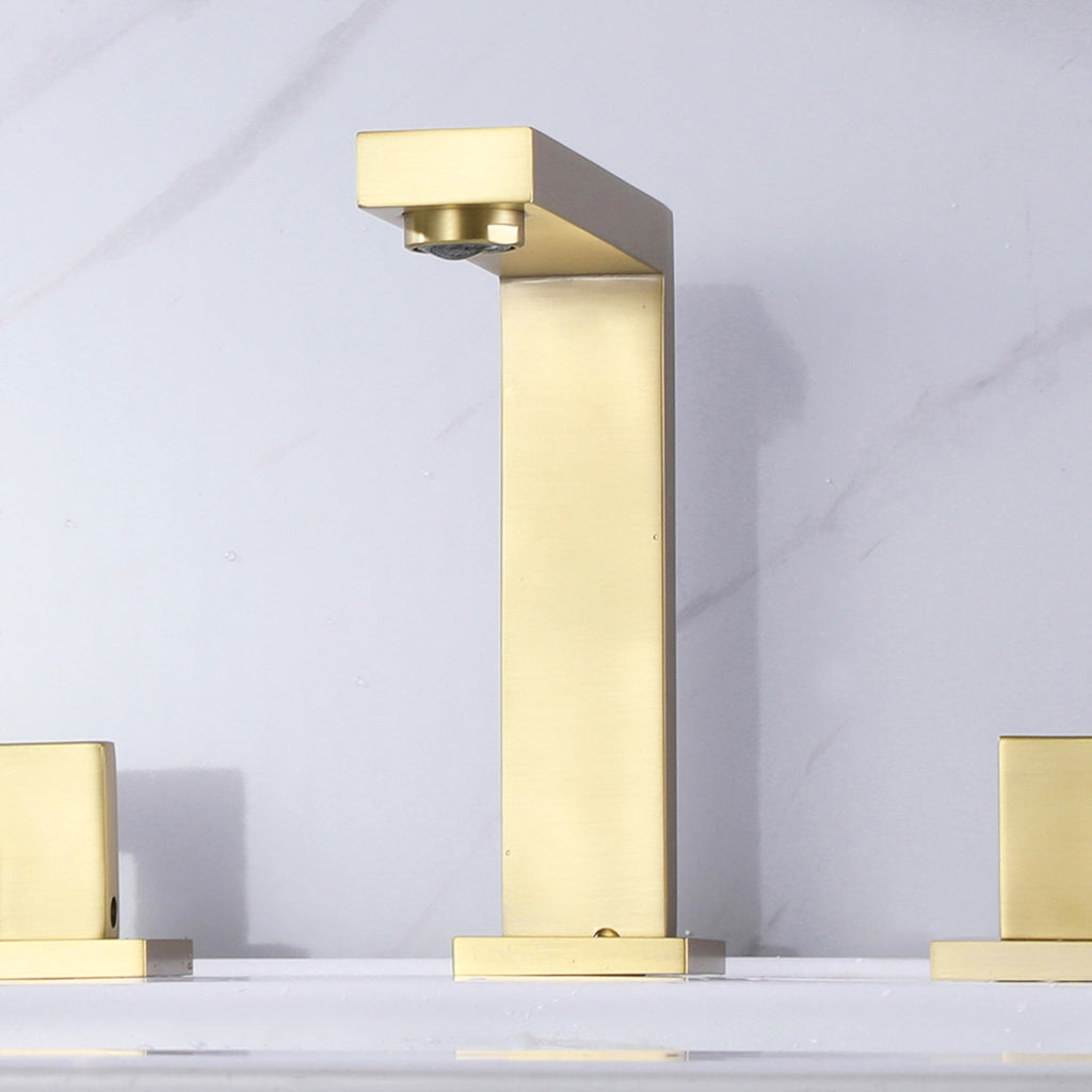 Widespread Dual Handle Deck Mount Bathroom Faucet