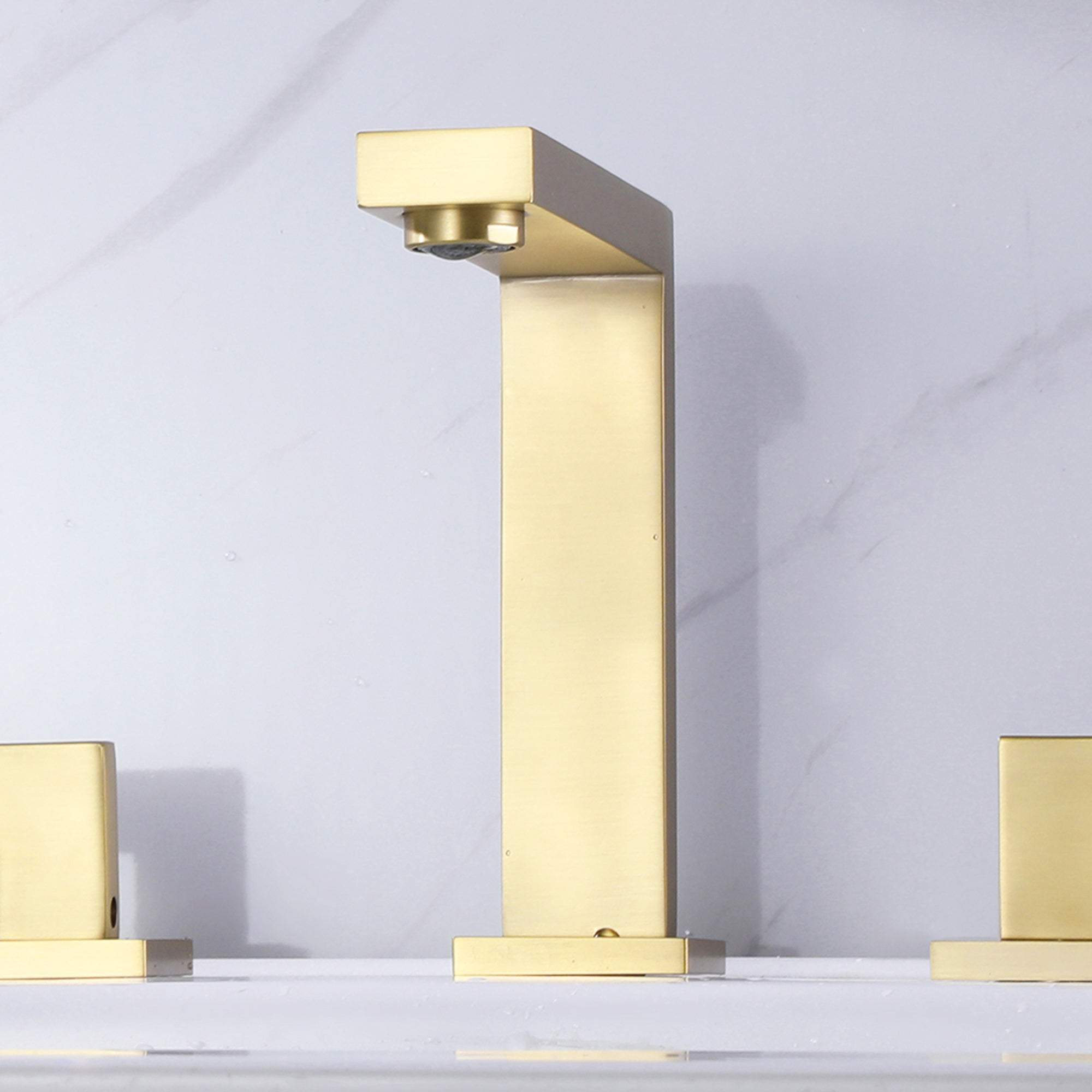 Widespread Dual Handle Deck Mount Bathroom Faucet