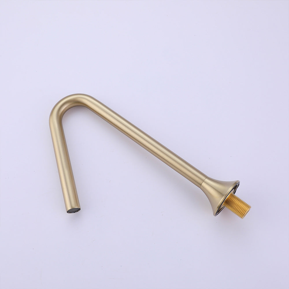 Deck Mounted Dual Cross Handles Bathroom Sink Faucet