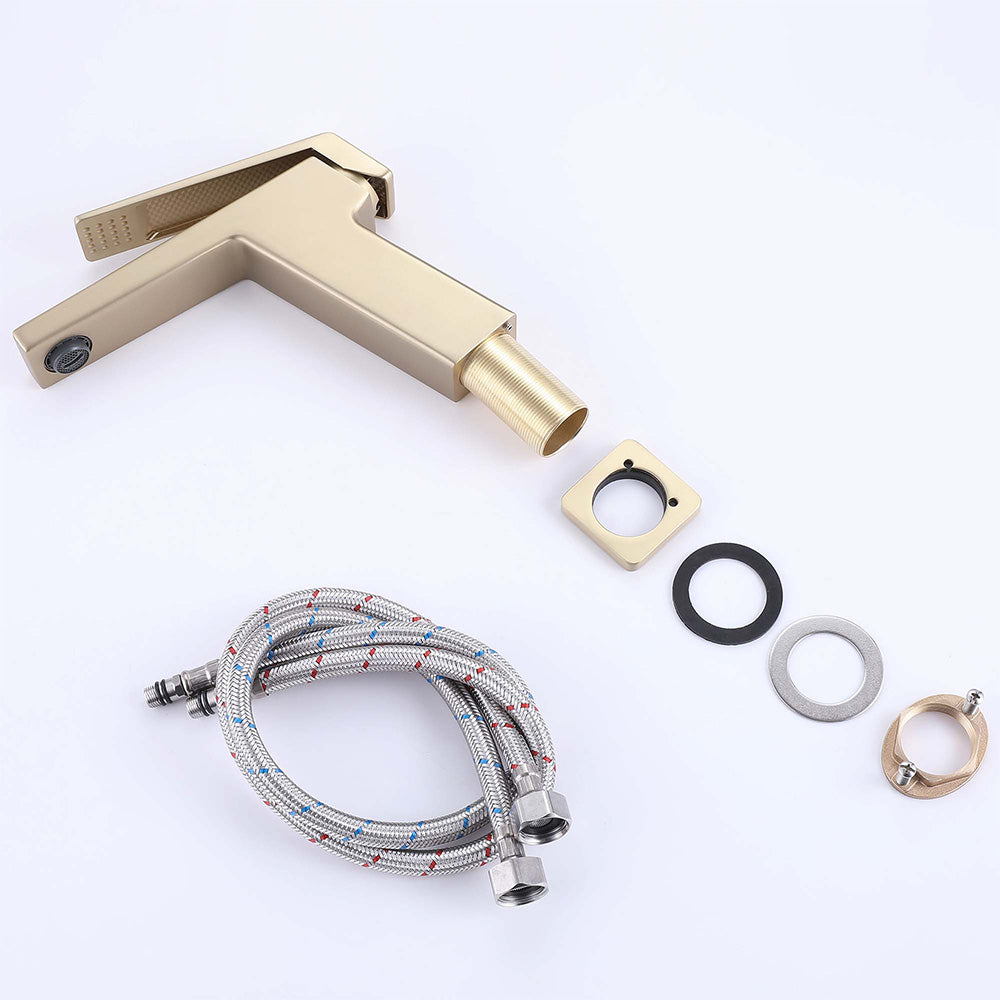 Deck Mounted Single Handle Bathroom Faucet, Single Hole