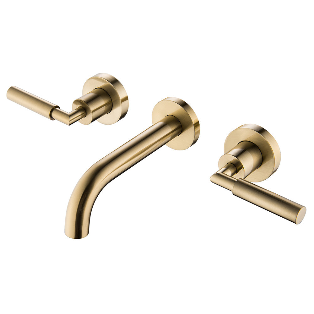 Wall Mounted Dual Handles Bathroom Faucet-Includes Rough-in Valve