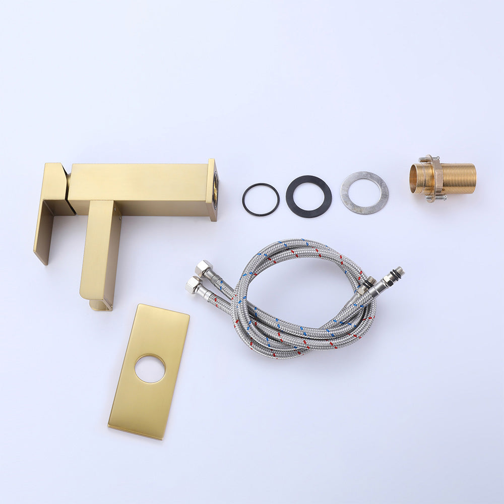 Elegant Waterfall Single-Hole Bathroom Faucet with Included Deck Plate