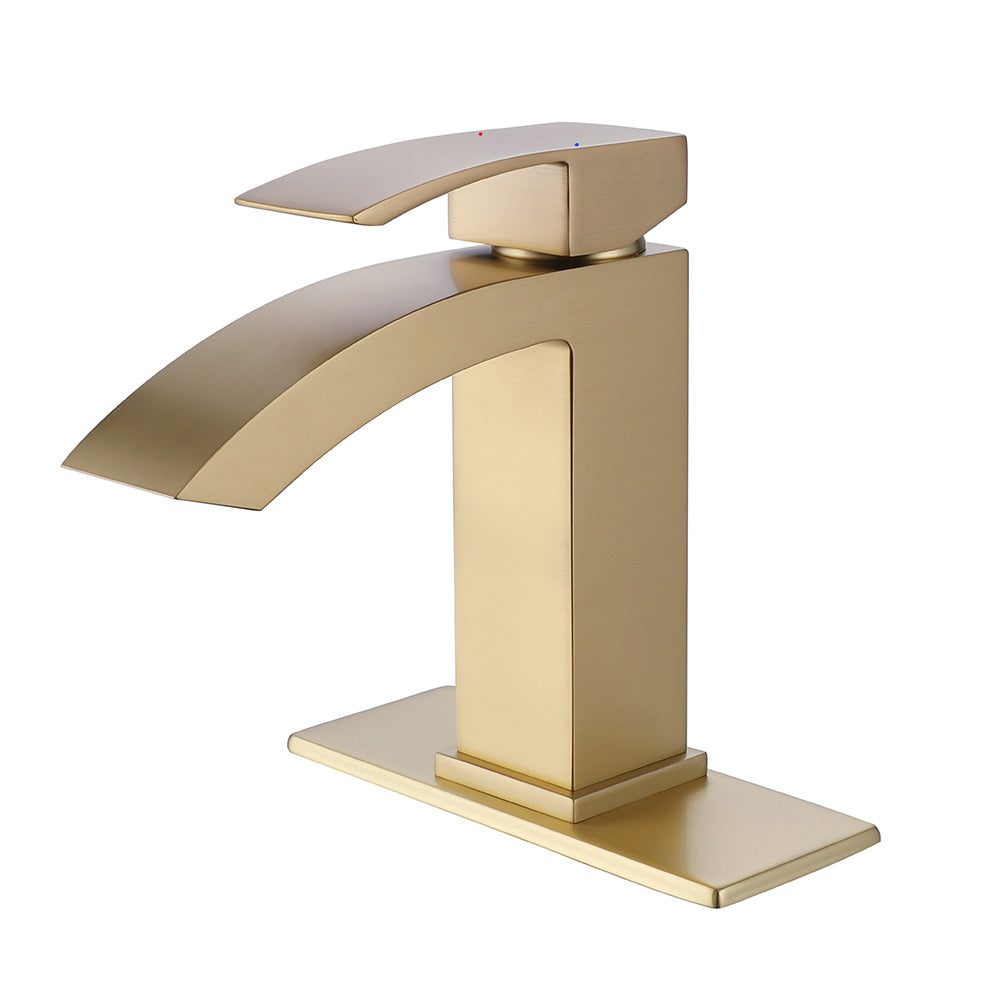 Modland Deck Mounted Single Hole Bathroom Gold Faucet