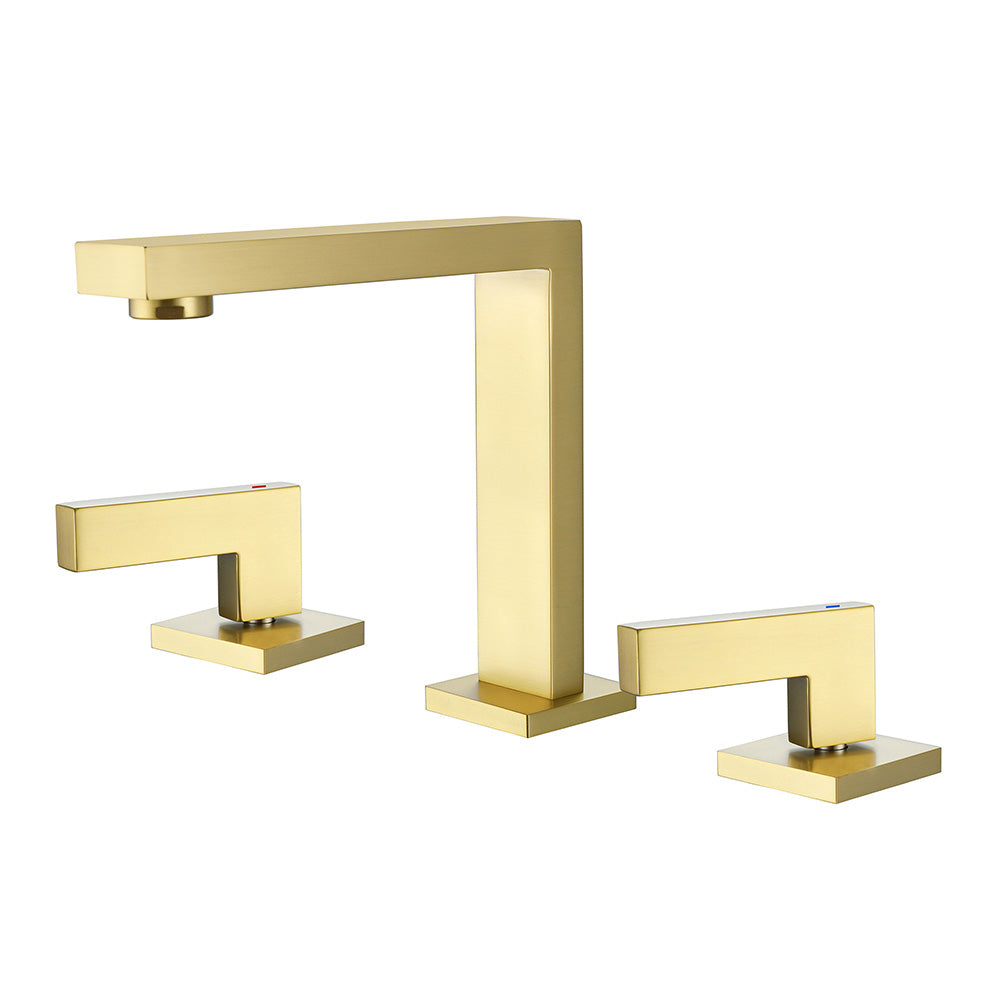 Widespread Dual Handle Deck Mount Bathroom Faucet