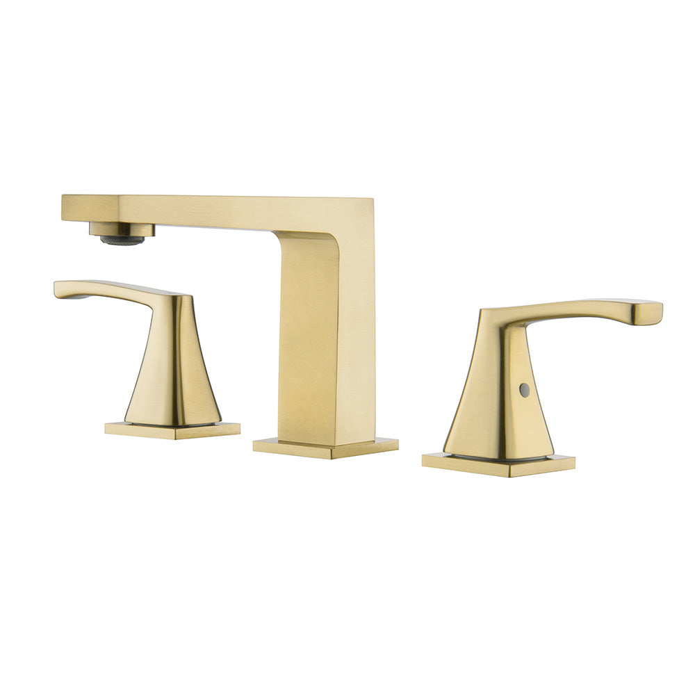 Deck Mounted Classic 90 Degree Dual Handles Widespread Bathroom Faucet