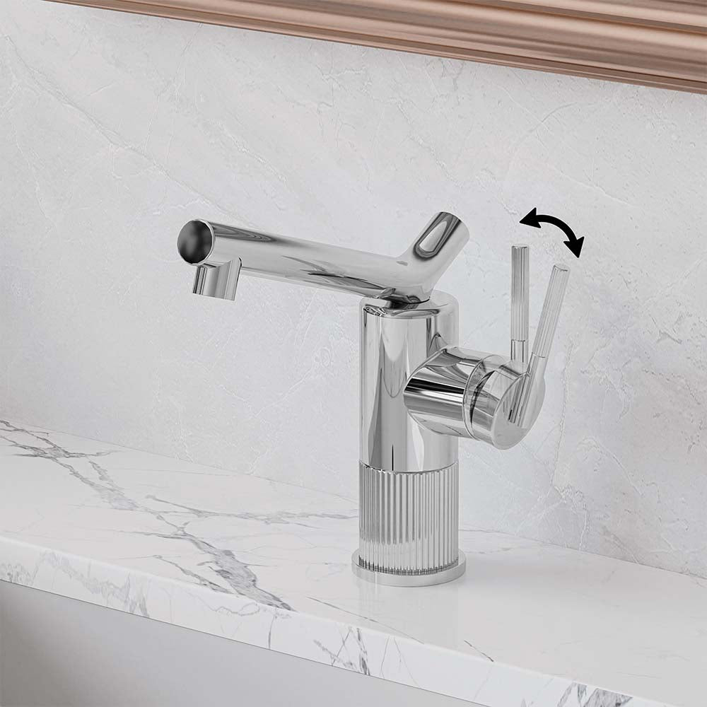Modern Brass Bathroom Faucet With Sleek Single Handle Design