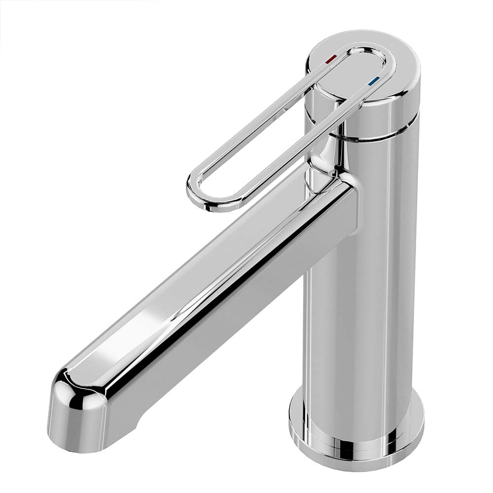 Modern Deck Mount Single Lever Handle Low Arc Bathroom Faucet