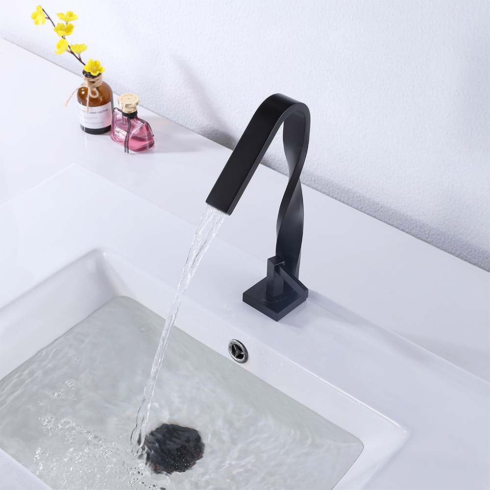 Modern Single Hole Single Handle Waterfall Bathroom Basin Faucet